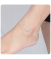 Skeleton Leaf Rose Gold Plated Silver Anklet ANK-203-RO-GP